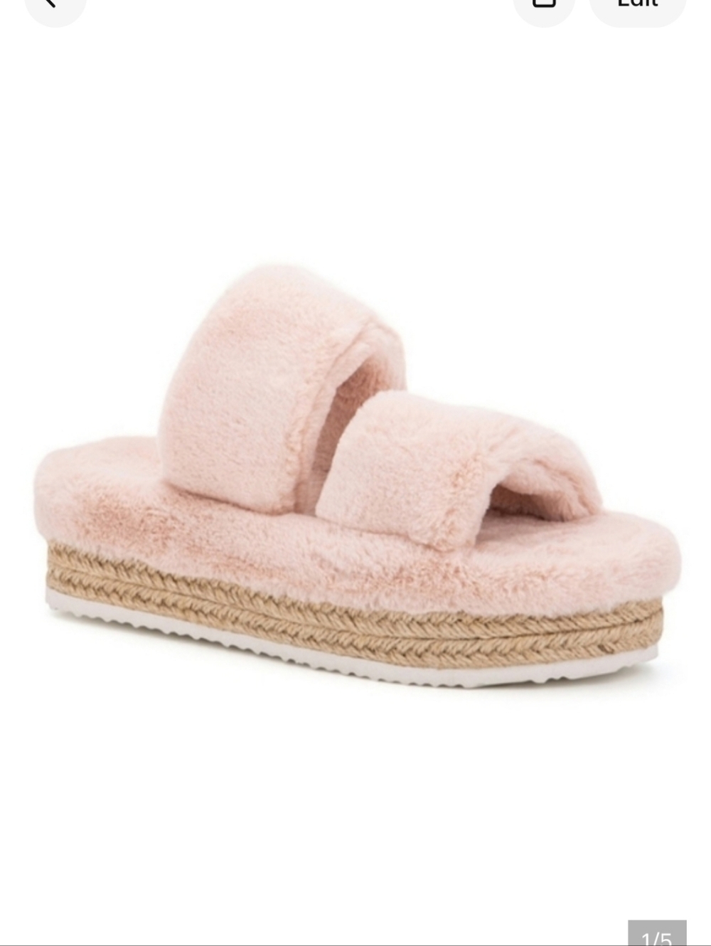 OLIVIA MILLER * ortona furry wedge pink sandals SIZE 7 NIB